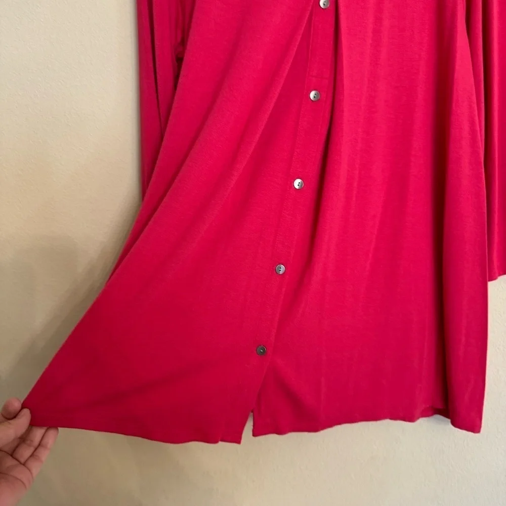 J. Jill Wearever Collection Tunic Blouse To Womens Size M Petite Watermelon Pink